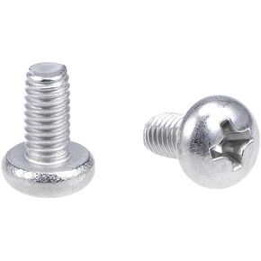 uxcell M4x8mm Machine Screws Pan Phillips Cross Head Screw 304 Stainless Steel Fasteners Bolts 20Pcs