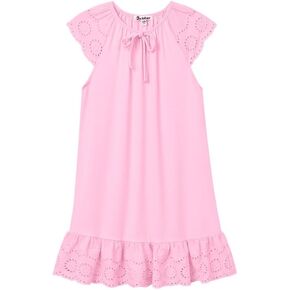 Jxstar Girls Nightgown Flutter Sleeve Pajamas Princess Nightie Dresses Sleepwear