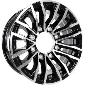 eCustomRim 2-Pack Aluminum Trailer Wheels 16X6 16 Inch Rim Black Machined 8 Lug LZED66867BM