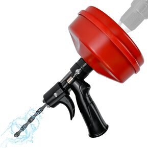 Drain Auger, 33Ft Plumbing Snake Drain Clog Remover Tools, Ideal plumbing snake Hair Removal Tool for sink and drain unblocking, Use Manually or Powered for Bathroom,Sink and Shower(3/4"-2" Pipe)