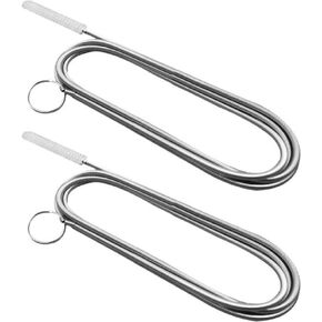 2 pcs Drain Meatal Drain Auger Sink Snake Hair Cleaning Tool for Sink Bathtub Kitchen (Silver 160cm)