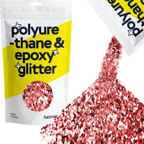 Hemway Polyurethane & Epoxy Resin Glitter 100g / 3.5oz Metallic Crystal Flake Additive for Flooring Jewelry Tumblers Glass Pigment - Extra Chunky (1/24" 0.040" 1mm) - Rose Gold