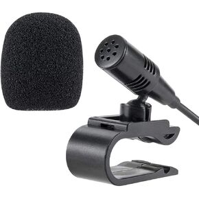2.5mm Car Microphone, Mic for Car Vehicle Head Unit GPS DVD Enabled Stereo Audio Radio Assembly Mic with 3m Cable, Plug and Play