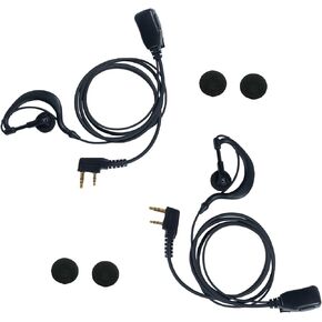 سماعة أذن Sarcia Walkie Talkie مع ميكروفون PTT لـ Baofeng UV-5R BF-888S H-777 RT21 RT22 راديو ثنائي الاتجاه على شكل G، عبوة من قطعتين