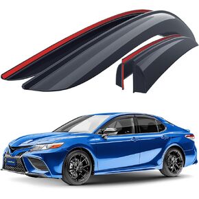 Goodyear Shatterproof Side Window Deflectors for Toyota Camry 2018-2024, Tape-on Rain Guards, Window Visors for Cars, Vent Deflector, Vent Visor, Car Accessories, 4 pcs- GY003125