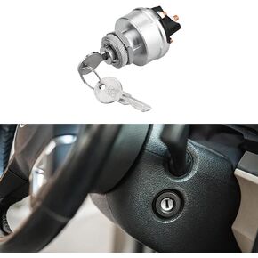 Ignition Switch with Key, 4 Position Universal Key Ignition Switch, Automotive Replacement Ignition Starter Switches, 12V Starter Switch Fit for Car, Truck, Trailer