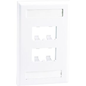 Panduit CFPL4WHY 1-Gang 4-Port Faceplate, White