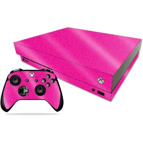 MightySkins Glossy Glitter Skin for Microsoft Xbox One X - Hot Pink | Protective, Durable High-Gloss Glitter Finish | Easy to Apply, Remove, and Change Styles | Made in The USA