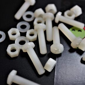 50 x Nylon Pan head, crosshead plastic machine screws, M5 x 16mm, Plastic Bolts, Nuts & Washers, 3/16 x 5/8