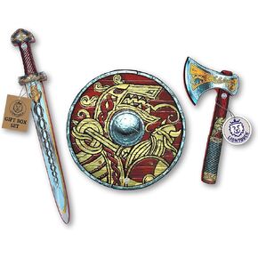 Liontouch Viking Toy Sword, Shield & Axe for Kids | Chief Harald’s Medieval Play Set in Foam for Children’s Pretend Play with Norse Theme | Safe Weapons & Battle Armor for Dress Up & Costumes