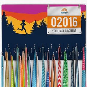 Gone For a Run Hooked On Medals Hanger & Bib Display | Happy Hour