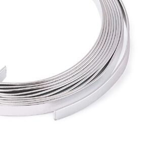 Beadthoven 5 Rolls 5mm Flat Aluminum Wire 18 Gauge Plain Craft Metal Bezel Wire for Jewelry DIY Craft Making 6.5 Feet/Roll