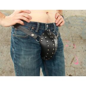 Medieval Paladin Codpiece Black Leather Groin Protection Cup Crotch Fighting LARP Combat Renaissance Armor Men's Costume