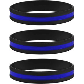 Sainstone Police Blue Lives Matter Thin Blue Line Bracelets St Michael The Archangel Silicone Wristband - Support Law Enforcement Silicone Rubber Wristbands Gifts for Police Cops in Saudi Arabia