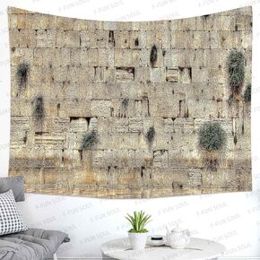 F-FUN SOUL Western Wall Jerusalem City Tapestry, Large 80x60inchs Soft Flannel, Room Decor Wall Hanging Tapestries DSFS670