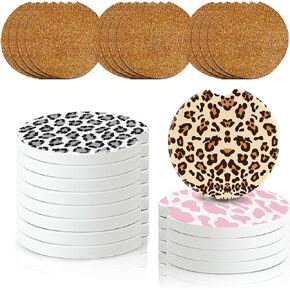 Sublimation Blanks Car Coasters for Cup Holders, Sublimation Coasters Circular for Thermal Blanks Car Cupholder Coaster DIY Craft Painting Car Decorations Interior
