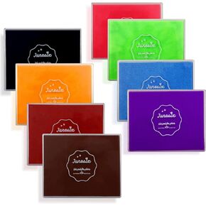 8 Colors Large Craft Ink Pads, Washable DIY Finger Ink Pads, Rainbow Stamp Ink Pads, Colorful Craft Stamp Pads for Rubber Stamps, Paper, Wood Fabric