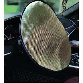 Steering Wheel Cover Sun Shade,Upgraded 3-Layer Foil Cooling Steering Wheel Sun Cover for Heat Protection Fit Most Car SUV Van 15" Reflector Protector