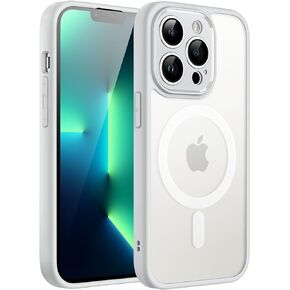 JETech Magnetic Case for iPhone 13 Pro 6.1-Inch, Compatible with MagSafe, Translucent Matte Back Camera Lens Full Protection Slim Shockproof Phone Cover (Black)