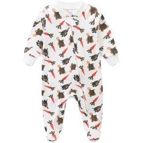 Baby Boy Girl Pajamas 100% Cotton Romper One-Piece Outfits,Sleep and Play Sleepwear, Double Zipper Long Sleeve