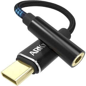 ARKTEK USB Type C to 3.5 mm Female Headphone Jack Adapter, USB C to Aux Audio Dongle Cable Cord Compatible with iPhone 15/Plus/15 Pro Max Series Galaxy S22 S21 S20 Pixel 6 5 4 iPad