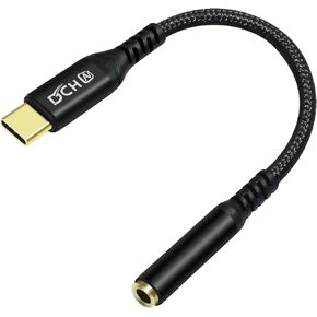 USB Type C to 3.5mm Audio Adapter Headphone Jack 3.5 mm USB-C Aux Cord Male to Female Braided Dongle Compatible Samsung Galaxy S22 S21 S20 Pixel 7 6a Android Phone Laptop Speaker Headset Car