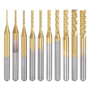 uxcell 1 Set 0.8-3mm Titanium Coat Carbide End Mill Engraving Milling Cutter CNC Router Bits for PCB Machine, 1/8" Shank