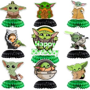 Baby Yoda Birthday Party Decorations Honeycomb Centerpiece, Baby Yoda 3D Party Supplies, Baby Yoda Party Favors for Table Centerpiece Party