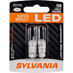 SYLVANIA ZEVO 168 T10 W5W White LED Bulb, (Contains 2 bulbs)