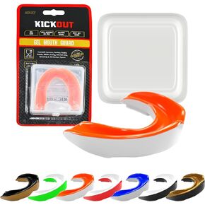 Premium Sport Mouthguard for Grinding Teeth Better Breathing of Junior and Adult | Custom Mould Sports Mouth Guard with Hygiene Case for Football, Boxing, Martial Art (Adult 12+, Red/White)