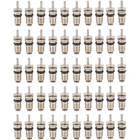 KIMISS 50Pcs Car Air Conditioner Valve Core A/C R134 Refrigeration Schrader Valve Cores High Pressure Valve Cores Automotive Air Conditioning Refrigeration Tire Valve Stem for R134 Series