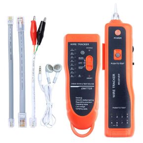Wire Tracker XQ-350 RJ45 RJ11 Finder for Telephone Network Wire LAN Cable Tester for Line DC Detecting/Anode/Cathode Determination Diagnose Tone Networking Tool with Crystal Head