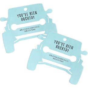 You’ve Been Bucked Bronco Shape Cut Out Grill Cactus Gray Light Blue | 50 Pack | Buck Yeah #BuckBuckBronco #BuckYeah Attach to Horse Shaped Ducks Rubber Bronco Can Coolers