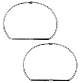 2PCS Washi Tape Storage Ring Key Storage Ring Silver D Shape Opening Screw Clip 81x102MM Suitable for DIY and Decorative Area and Storage Paper Tape