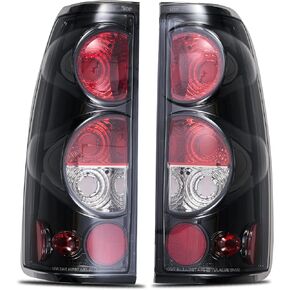 Tail Lights Assembly Compatible with Chevy Silverado 1500 2500 3500 1999-2006 GMC Sierra 1500 2500 3500 Rear Brake Lamps Chevrolet 2007 w/Classic Body a Pair Black Matte/Smoke