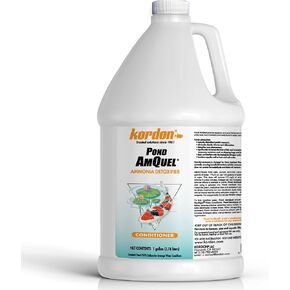 Kordon Pond AmQuel One-Step Water Conditioner for Koi Ponds and Water Gardens – Instantly Detoxifies Ammonia and Removes Chlorine & Chloramines Fast, 1-gallon