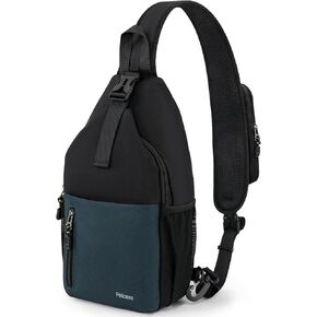 Peicees Sling Bag Crossbody Backpack For Men Women Hiking Waterproof Travel Shoulder Bags For Man Daypack Lightweight (Black)