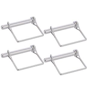 4 Pcs Full 316 SS Square Pto Pin, Safety Coupler Pin 3/8" x 2-3/4"(9.5mm x 70mm), Full Marine Grade 316 Stainless Steel Heavy Duty Shaft Locking Pin