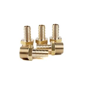 LTWFITTING Brass Fitting Connector 1/2-Inch Hose Barb x 1/2-Inch NPT Male Fuel Gas Water(Pack of 5)