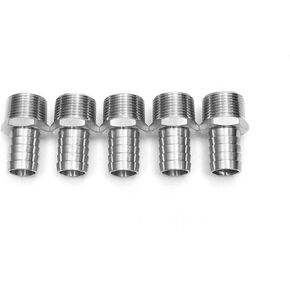 LTWFITTING Stainless Steel 316 Barb Fitting Coupler/Connector 3/4" Hose ID x 3/4" Male NPT Gas(Pack of 5)