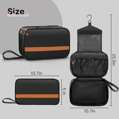 حقيبة أدوات الزينة للرجال - حقيبة سفر معلقة للفصل الرطب والجاف مع حجرة مرئية من البولي فينيل كلوريد مادة مقاومة للماء بسحاب مزدوج ومقصورات إضافية لتنظيم أنيق. in Kuwait