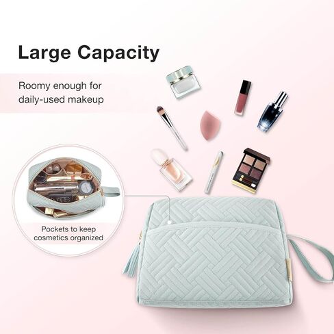 BAGSMART Small Makeup Bag, Travel Cosmetic Bag Make Up Pouch Small Travel Zipper Pouch,Water-resistant Toiletry Bag,Makeup Organizer Bag for Women,Black in Saudi Arabia