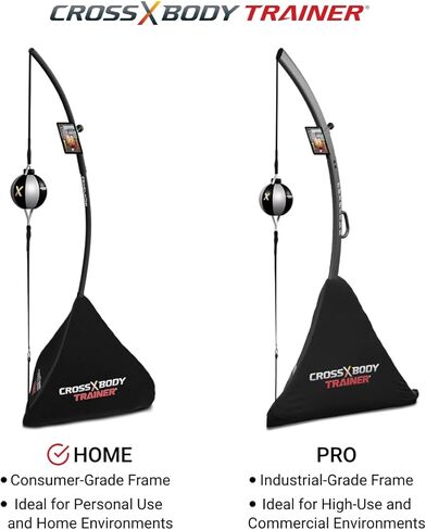 حقيبة Nexersys Cross Body Trainer التفاعلية ذات النهاية المزدوجة للملاكمة والفنون القتالية المختلطة واللياقة البدنية والقلب والقوة الأساسية - تجربة الملاكمة المثالية، يتضمن التطبيق تدريبات HIIT الديناميكية in Kuwait