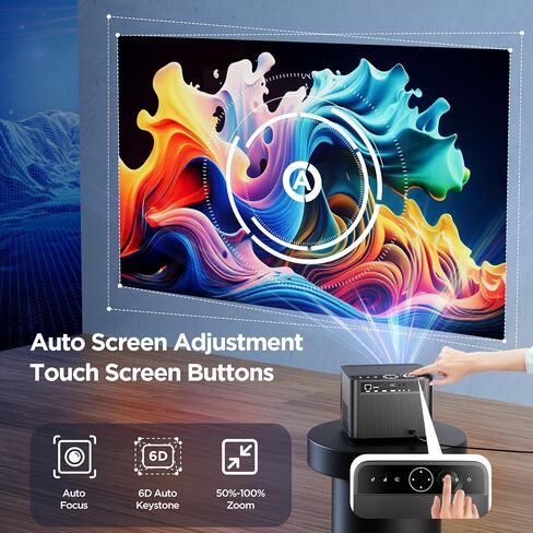 [تركيز تلقائي] جهاز عرض XJ-HOME I20 يدعم 4K، جهاز عرض ذكي مع WiFi 6 وBluetooth 5.2، جهاز عرض مسرح منزلي هادئ 600 ANSI مع Android TV 9.0، جهاز عرض أفلام خارجي مع مكبرات صوت HiFi مزدوجة in Saudi Arabia