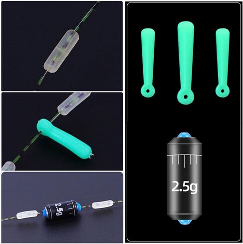 8 Pack Monofilament Fishing Line Invisible & Dot Green Line 4.5M Nylon Virtually Hidden Camouflage Clear Fish Cord with Float Lead Winder Bead Ring for River Freshwater Saltwater Fishing Tackle in Saudi Arabia