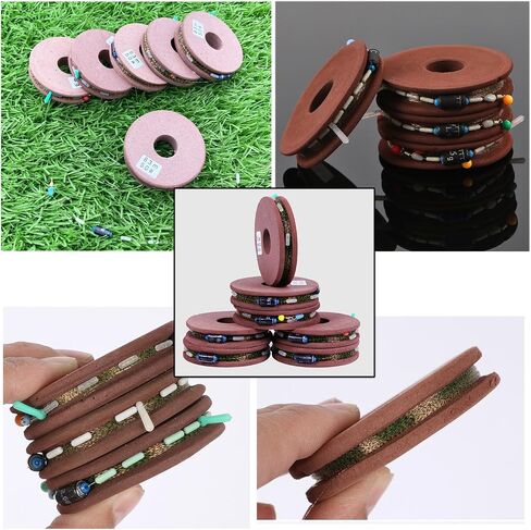 8 Pack Monofilament Fishing Line Invisible & Dot Green Line 4.5M Nylon Virtually Hidden Camouflage Clear Fish Cord with Float Lead Winder Bead Ring for River Freshwater Saltwater Fishing Tackle in Saudi Arabia