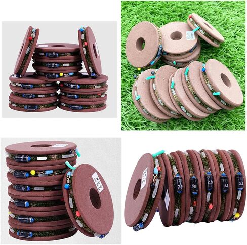 8 Pack Monofilament Fishing Line Invisible & Dot Green Line 4.5M Nylon Virtually Hidden Camouflage Clear Fish Cord with Float Lead Winder Bead Ring for River Freshwater Saltwater Fishing Tackle in Saudi Arabia
