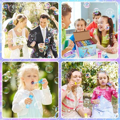 Winrayk 24Pcs Mermaid Bubble Wands for Kids Bubbles Party Favors Mini Bubbles Bulk Mermaid Party Favors Birthday Supplies Valentine Gift Christmas Toy Easter Wedding Mermaid Bubbles Goodie Bag Stuffer in Saudi Arabia