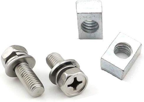 Stainless Steel Motorcycle Battery Terminal M6 x14mm Bolt Square Nut Kit Scooter White Zinc Plated in Saudi Arabia