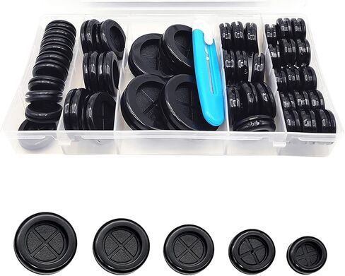 مجموعة متنوعة من الحلقات المطاطية 45 قطعة، مجموعة سدادات ثقب المثقاب مجموعة حشية حماية الأسلاك الكهربائية مجموعة حشيات مطاطية - 5/8 بوصة 13/16 بوصة 7/8 بوصة 1 بوصة 3/16 بوصة 1-1/2 بوصة in Kuwait